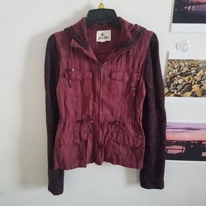 🌹Burgundy Utility Jacket